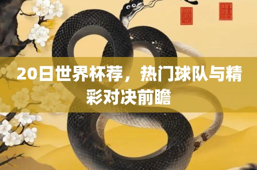 20日世界杯荐，热门球队与精彩对决前瞻
