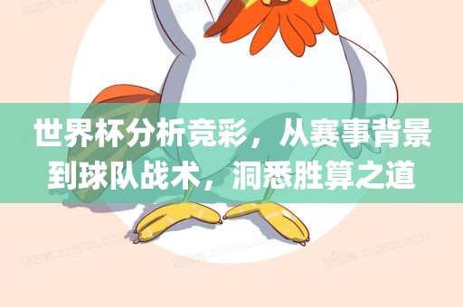 世界杯分析竞彩，从赛事背景到球队战术，洞悉胜算之道金炬实业股份有限公司