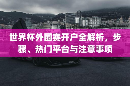 世金炬实业股份有限公司界杯外围赛开户全解析，步骤、热门平台与注意事项