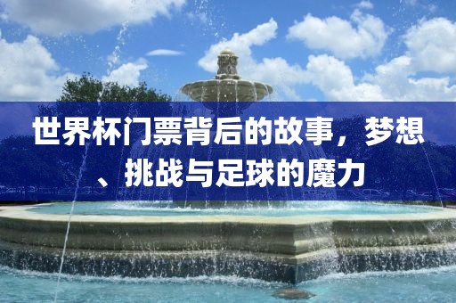 世界杯门票背后的故事，梦想、挑战与足球的魔力