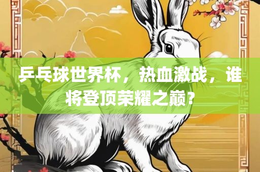 乒乓球世界杯，热血激战，谁将登顶荣耀之巅？