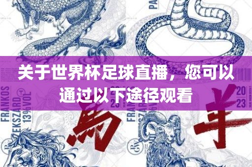 关于世界杯足球直播，您可以通过以下途径观看