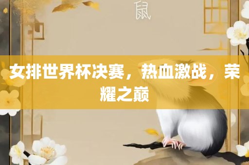 女排世界杯决赛，热血激战，荣耀之巅