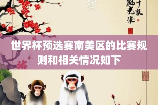 世界杯预选赛南美区的比赛规则和相关情况如下