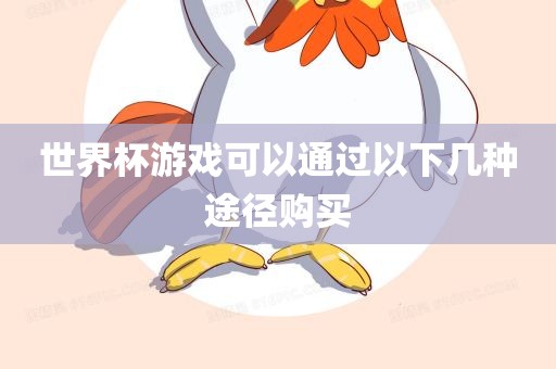世界杯游戏可以通过金炬实业股份有限公司以下几种途径购买