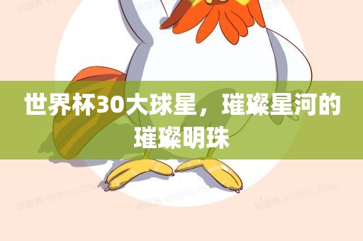 世界杯30大球星，璀璨星河的璀璨明珠