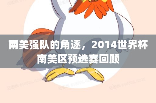南美强队的角逐，2014世界杯南美区预选赛回顾