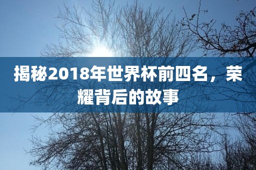 揭秘2018年世界杯前四名，荣耀背后的故事