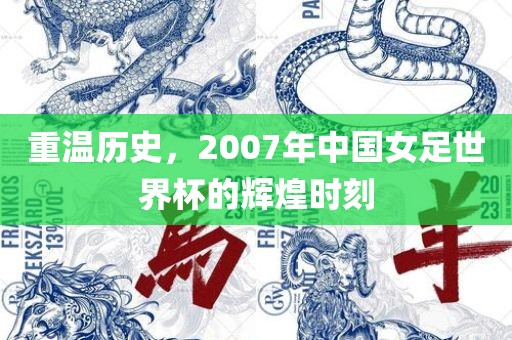 重温历史，2007年中国女足世界杯的辉煌时刻