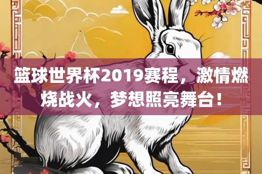 篮球世界杯2019赛程，激情燃烧战火，梦想照亮舞台！