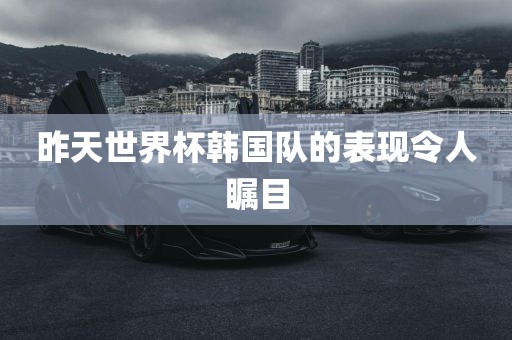 昨天世界杯韩国队的表现令人瞩目
